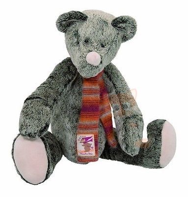  zoltan bear grey white blanc scarf red 